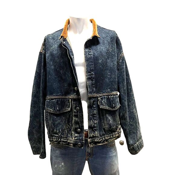LEVIS Vintage 80s Mens Made In USA Denim Corduroy Trucker Jacket XL EUC - Picture 9 of 11